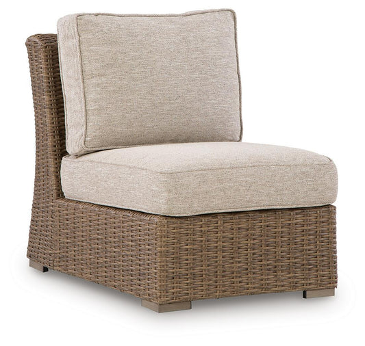 Revare Beach - Armless Chair With Cushion - Beige