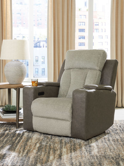 Stately Check - Power Recliner With Adj Headrest - Sisal