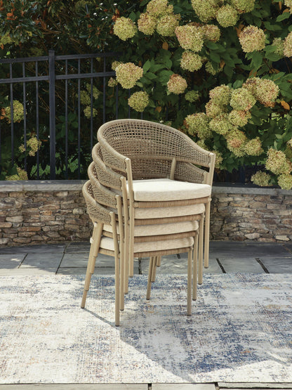 Ocean Park - Arm Chair With Cushion (Set of 4) - Beige