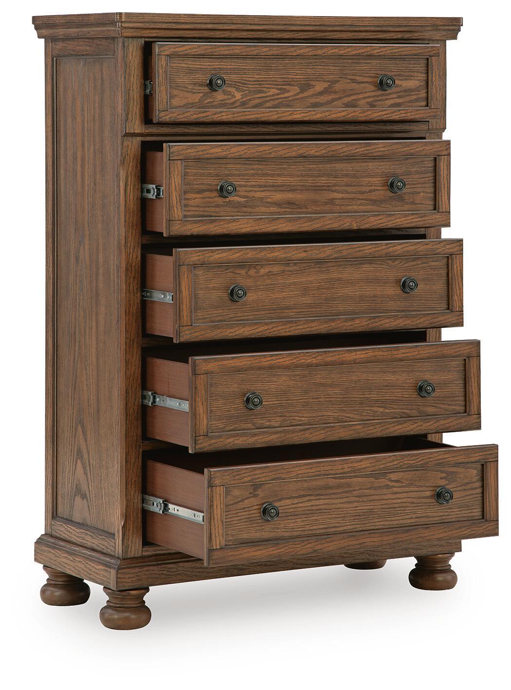Havenstein - Five Drawer Chest - Warm Brown