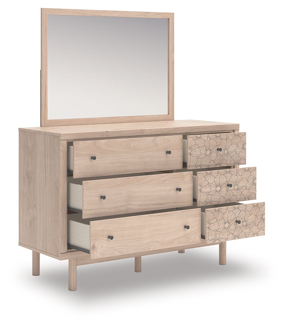 Shapella - Dresser And Mirror - Tan