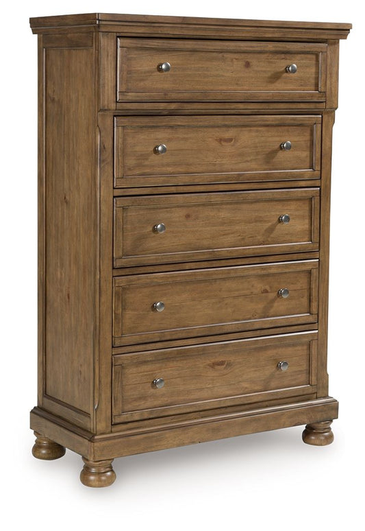 Vandenmore - Five Drawer Chest - Medium Brown
