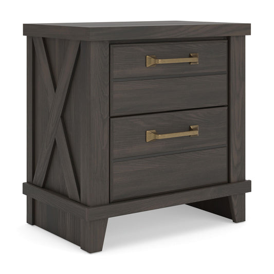 Brazen Valley - Two Drawer Night Stand - Dark Brown