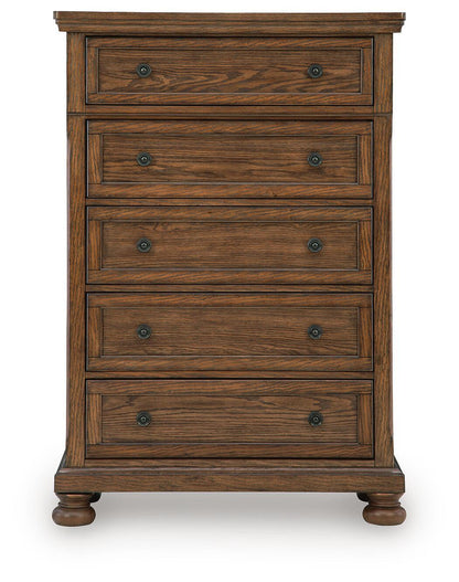 Havenstein - Five Drawer Chest - Warm Brown