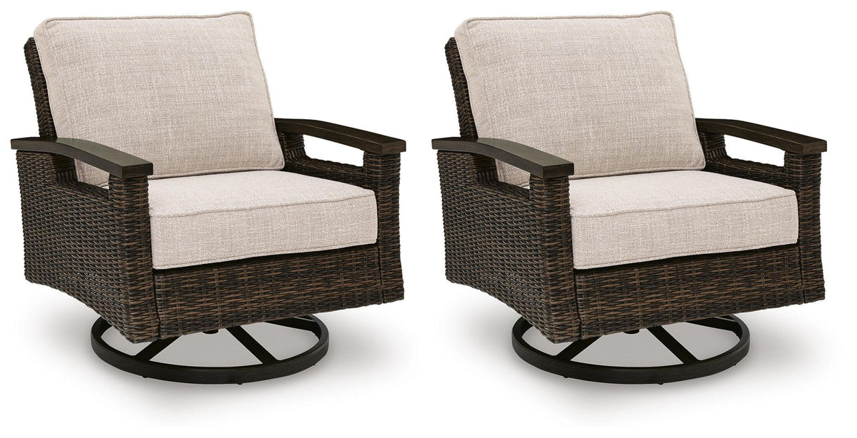 Drakes Beach - Swivel Lounge Chair (Set of 2) - Dark Brown