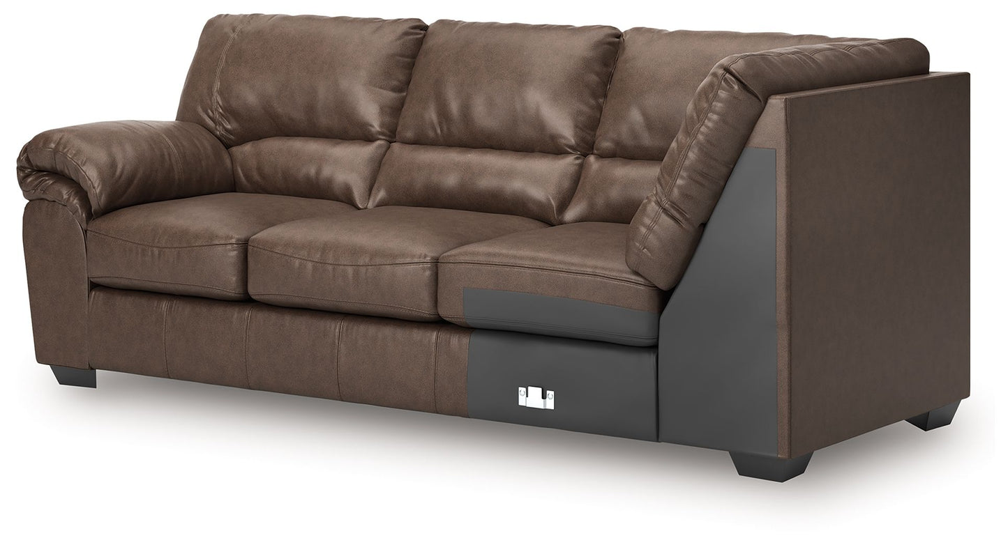 Whitlock - LAF Sofa With Corner Wedge - Umber