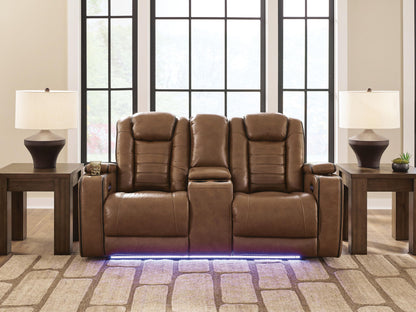 Metro Oasis - Power Reclining Loveseat With Console / Adjustable Headrest - Amber