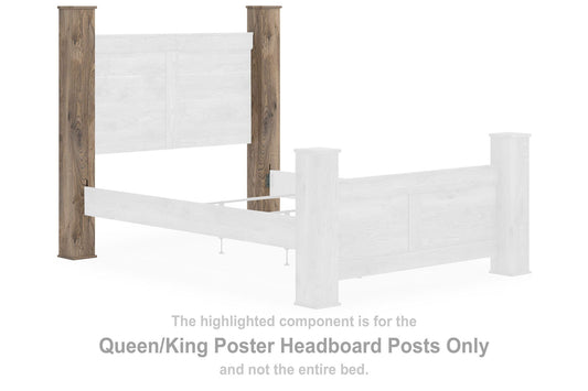 Keithland - Queen/King Poster Headboard Posts - Brown