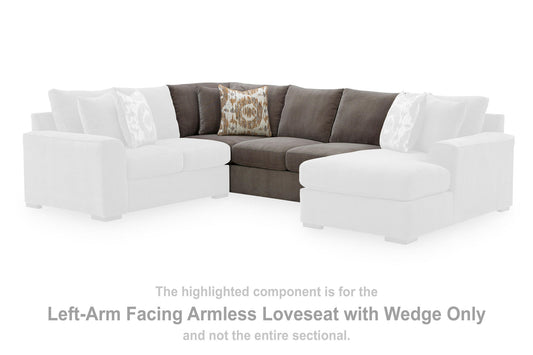 Rosston - LAF Armless Loveseat With Wedge - Espresso
