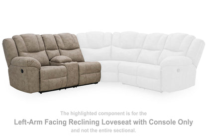 Ravenswaye - LAF Reclining Loveseat With Console - Birch