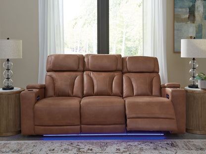 Point Clear - Power Reclining Sofa / Adj Headrest - Caramel