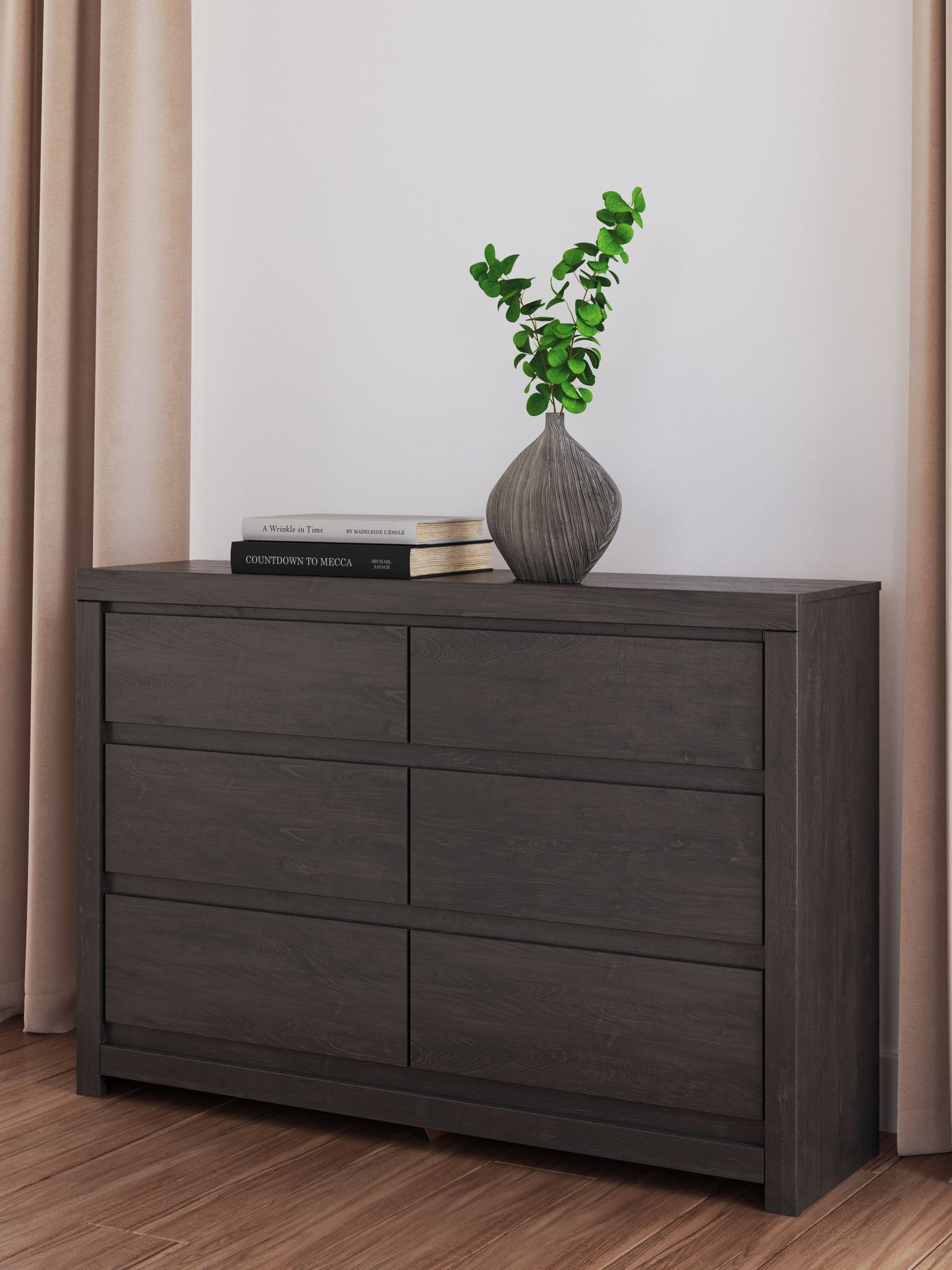 Parlayon - Six Drawer Dresser - Charcoal
