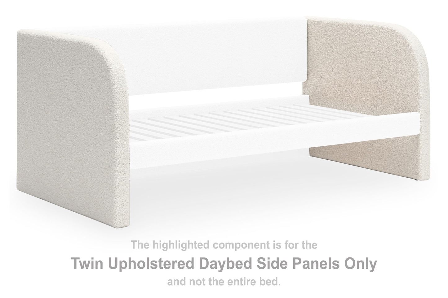 Shapella - Twin Upholstered Daybed Side Panels - White