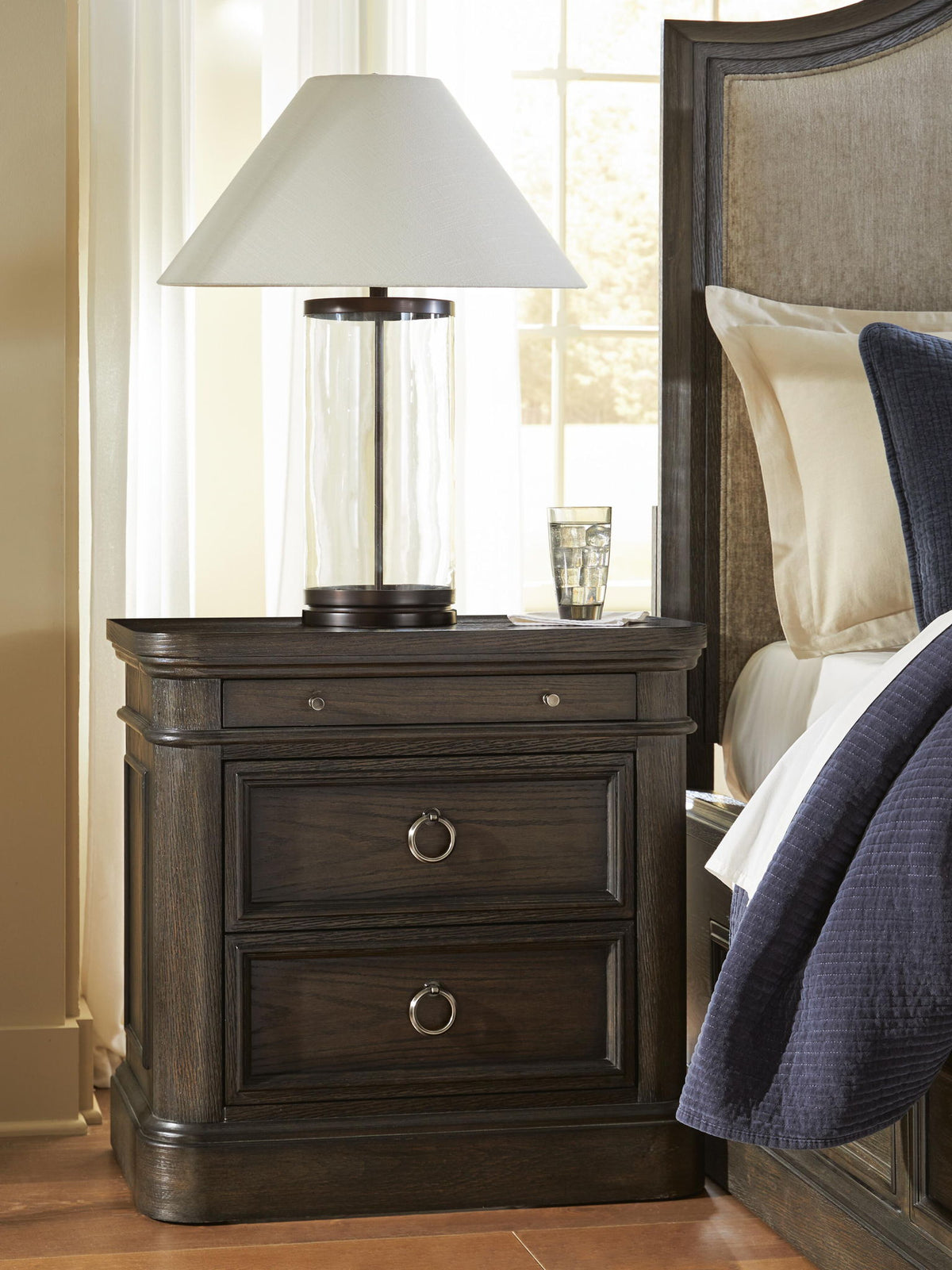 Bannette - Two Drawer Night Stand - Dark Brown