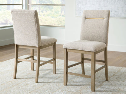 Crendlin - Upholstered Barstool (Set of 2) - Light Brown