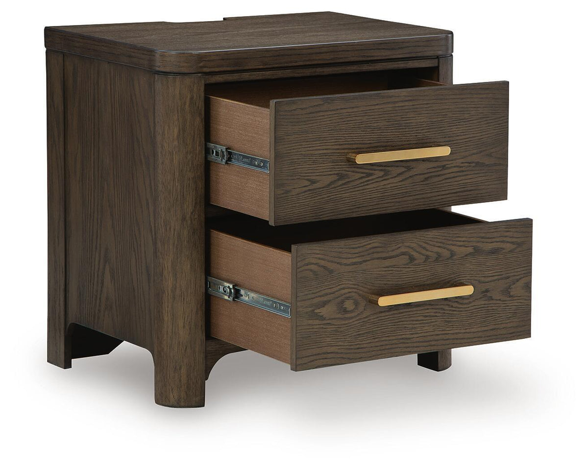 Darimore - Two Drawer Night Stand - Burnished Brown