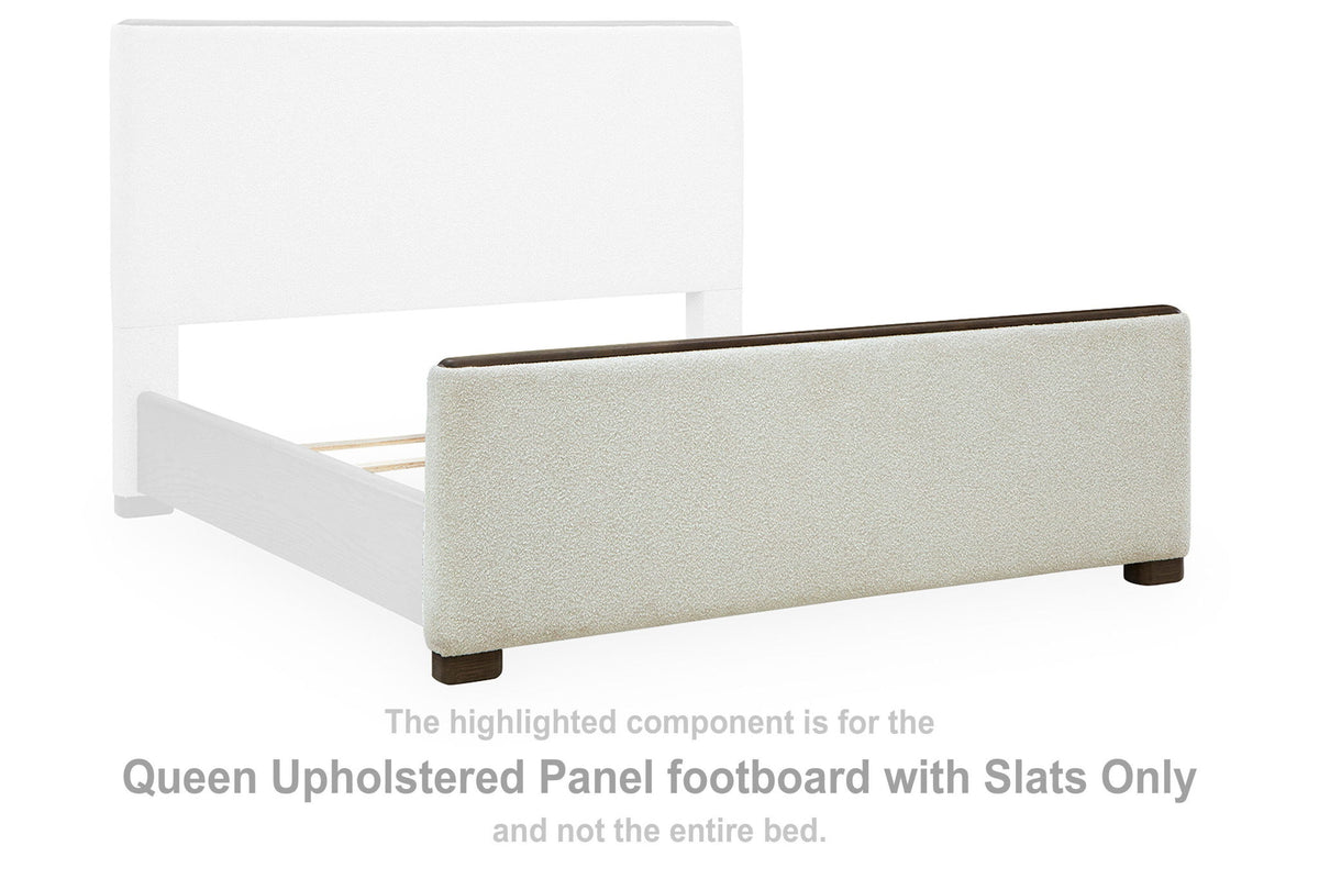 Darimore - Queen Upholstered Panel Footboard With Slats - Burnished Brown