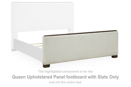 Darimore - Queen Upholstered Panel Footboard With Slats - Burnished Brown