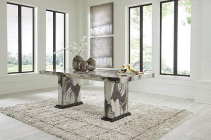 Jazmore - Dining Table - Dark Brown / Beige