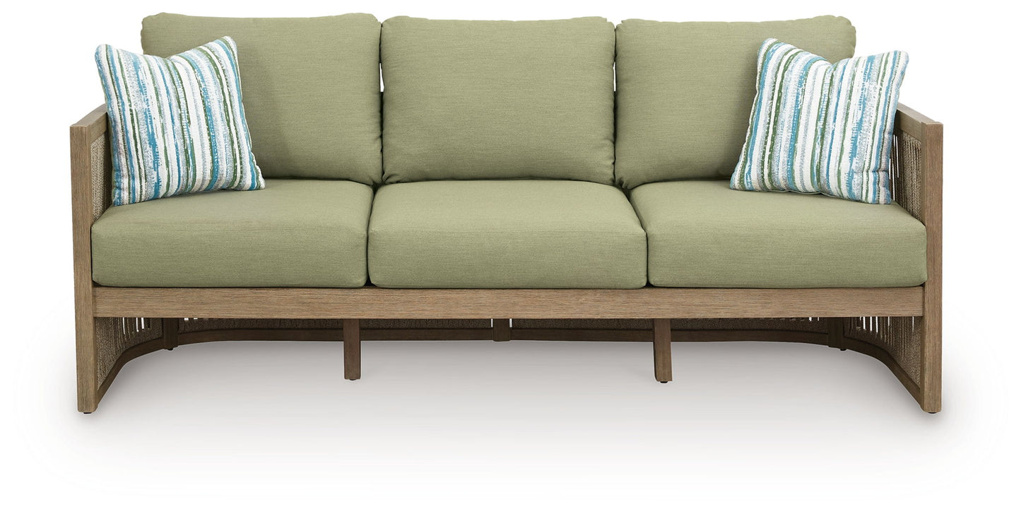 Vision Lane - Sofa With Cushion - Beige / Green