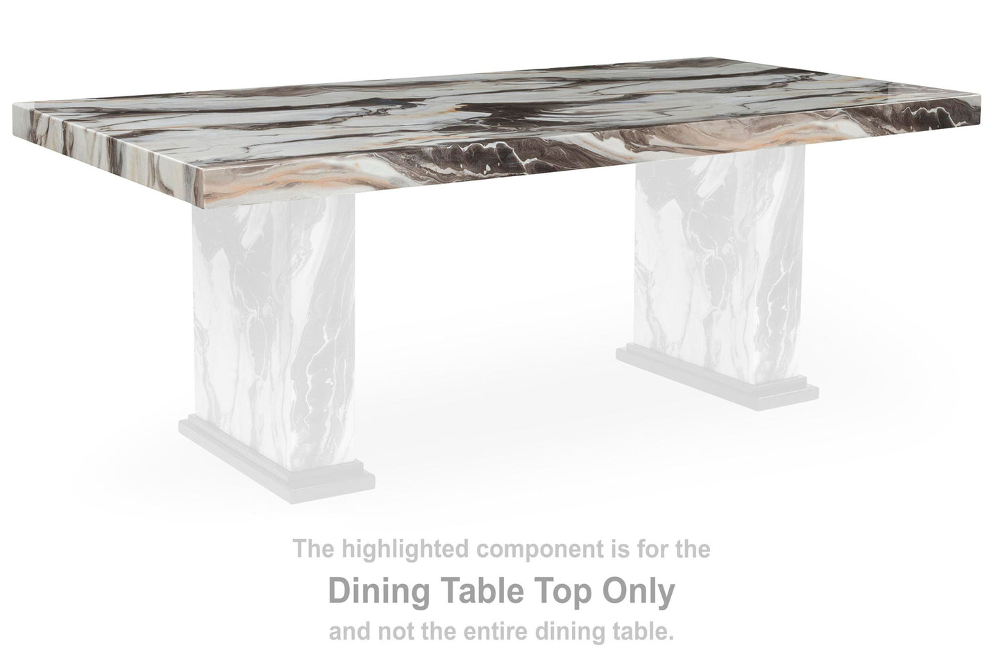 Jazmore - Rectangular Dining Room Table Top - Dark Brown / Beige