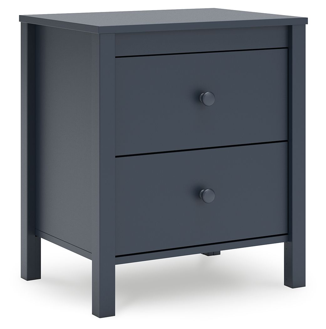 Simmenfort - Two Drawer Night Stand - Navy Blue