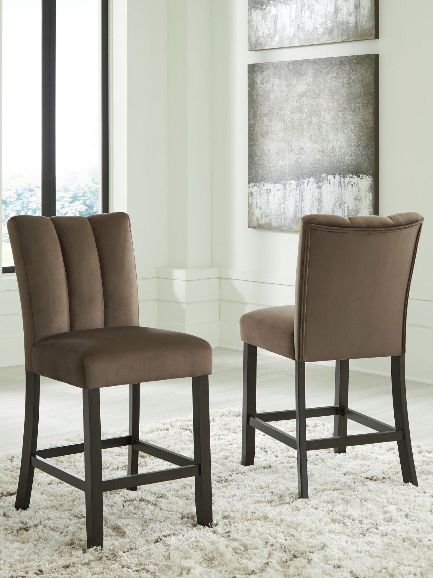 Jazmore - Upholstered Barstool (Set of 2) - Mocha