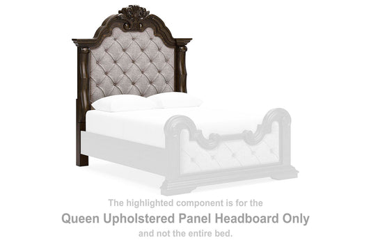 Maylee - Queen Upholstered Panel Headboard - Dark Brown
