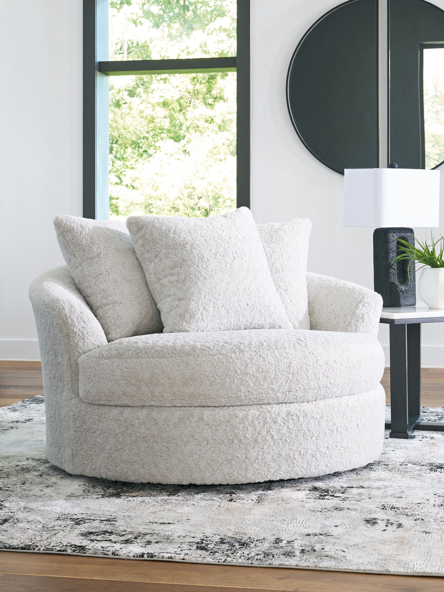 Snodoodle - Oversized Swivel Accent Chair - Arctic