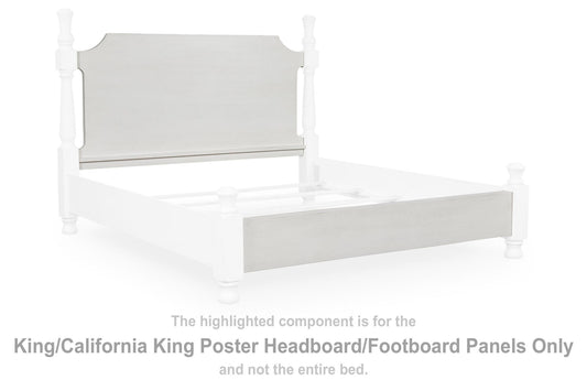 Chadworth - King/California King Poster Headboard/Footboard Panels - Antique White