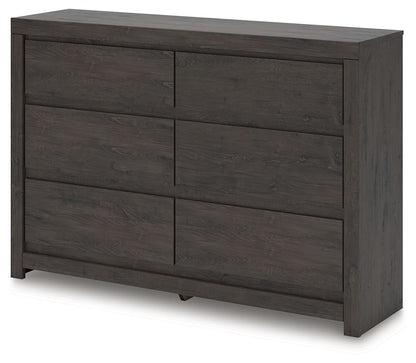 Parlayon - Six Drawer Dresser - Charcoal