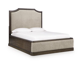 Bannette - Queen Upholstered Footboard With Roll Slats - Dark Brown