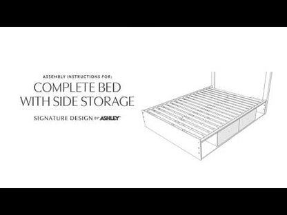 Shapella - Twin/Full Side Storage With Rail - Tan