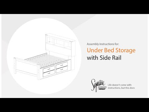 Willowton - Under Bed Storage w/Side Rail - Whitewash