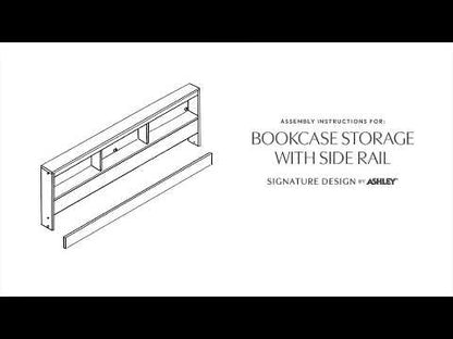 Piperton - Bookcase Storage w/Side Rail - White