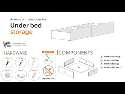 Onita - Queen/King Double Drawer Storage - White