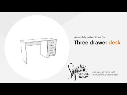 Shawburn - Home Office Desk - White / Dark Charcoal Gray